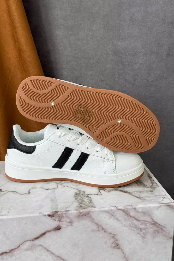 Купить Кеды женские, цвет бело-черный, 248RJH100-11 оптом - Фото №5