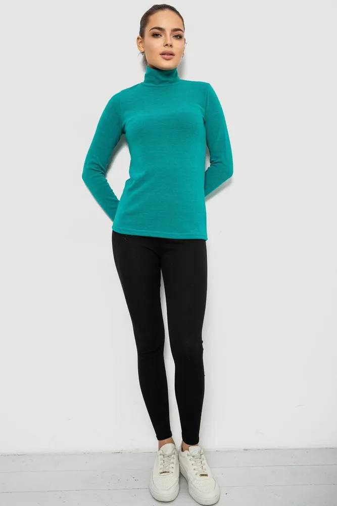 Купить Гольф женский однотонный, цвет бирюзовый, 257R100 - Фото №2