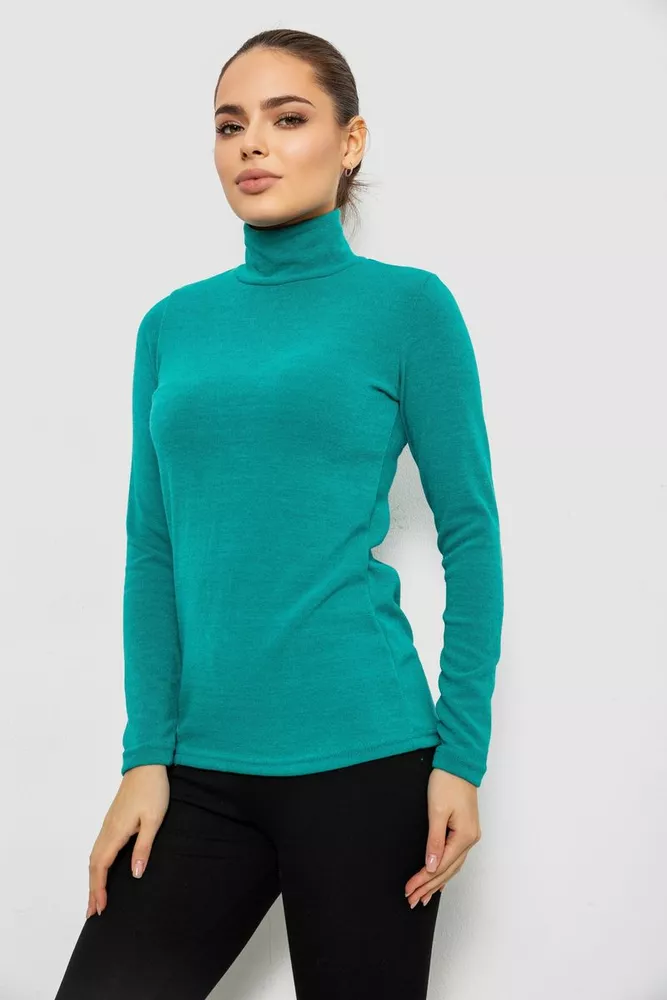 Купить Гольф женский однотонный, цвет бирюзовый, 257R100 - Фото №3