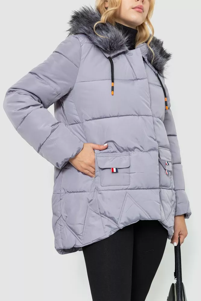 Купити Куртка жіноча демісезонна, колір сірий, 235R802 - Фото №3