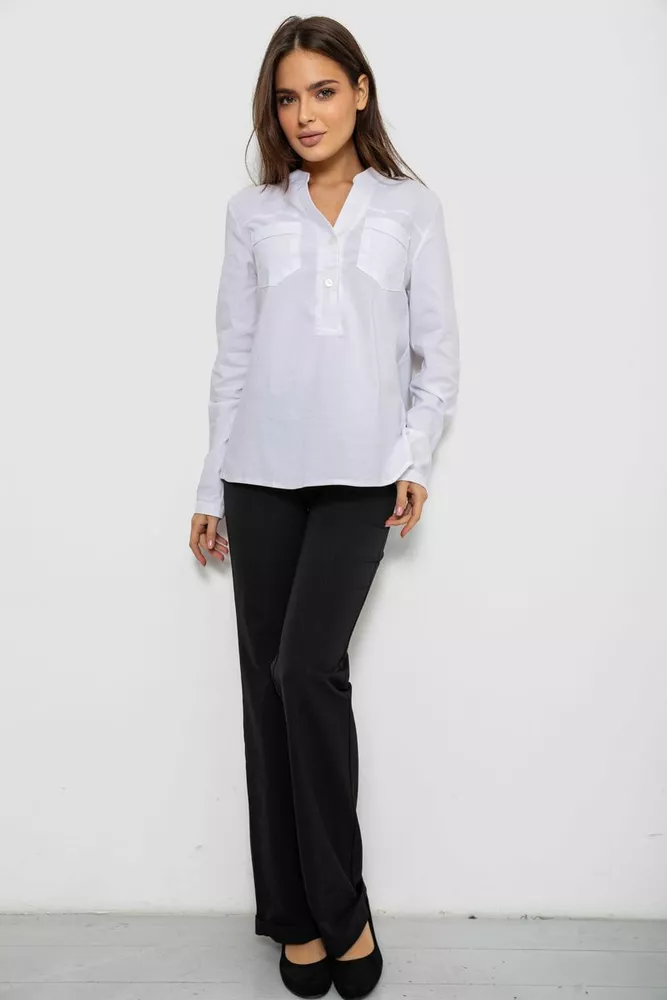 Купити Блуза однотонна  -уцінка, колір білий, 230R96-11-U - Фото №2