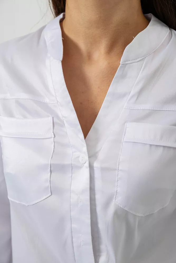 Купить Блуза однотонная  -уценка, цвет белый, 230R96-1-U-5 - Фото №5