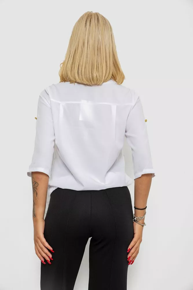 Купить Блуза однотонная  -уценка, цвет белый, 230R91-1-U-15 - Фото №4