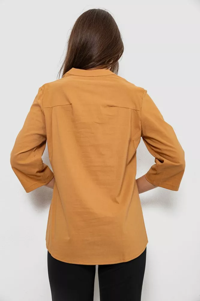 Купить Блуза однотонная  -уценка, цвет коричневый, 230R96-U-1 - Фото №4