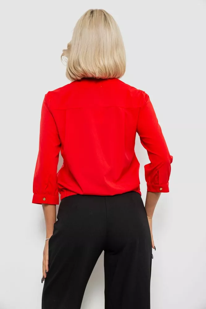 Купить Блуза однотонная  -уценка, цвет красный, 230R91-2-U-8 оптом - Фото №4