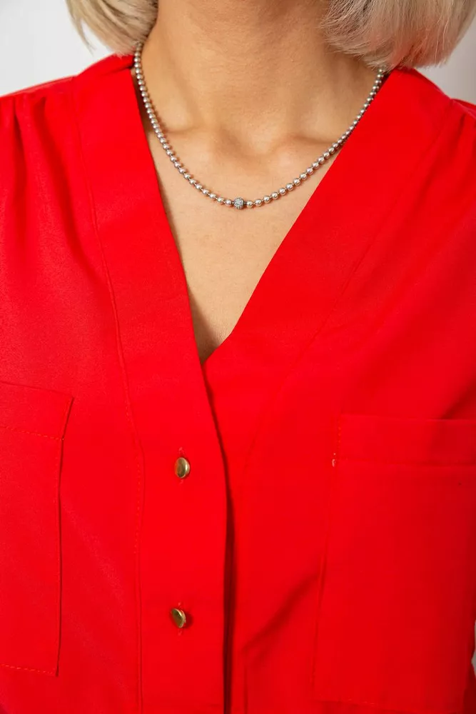 Купить Блуза однотонная  -уценка, цвет красный, 230R91-2-U-8 оптом - Фото №5