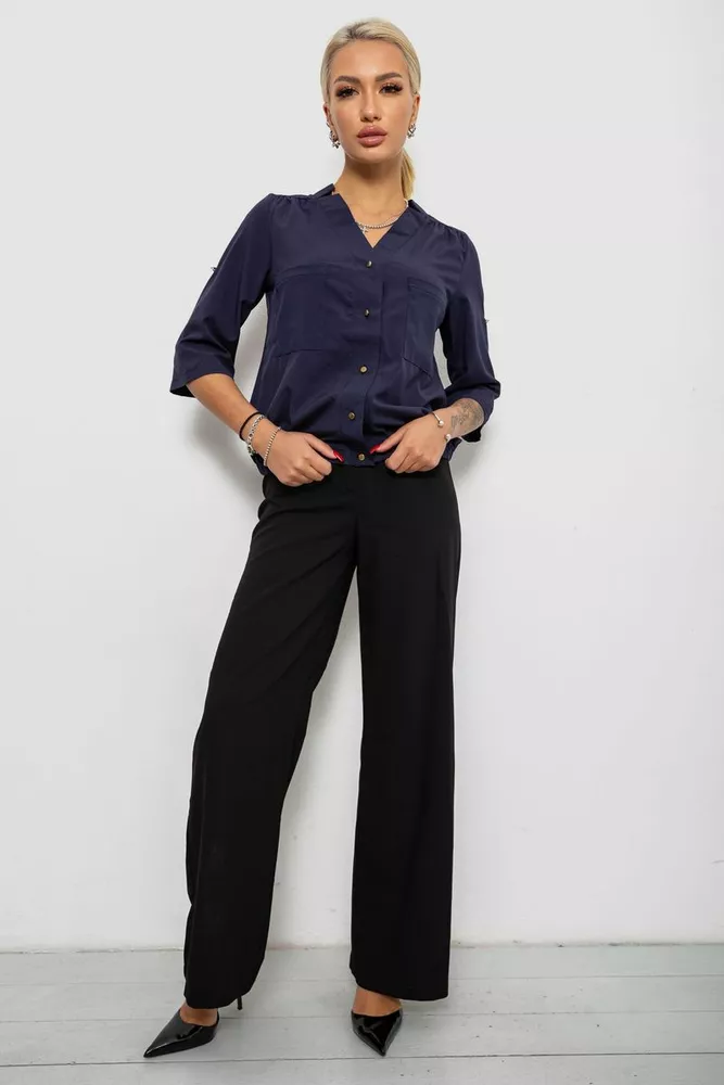 Купить Блуза однотонная  -уценка, цвет синий, 230R91-1-U-14 - Фото №2