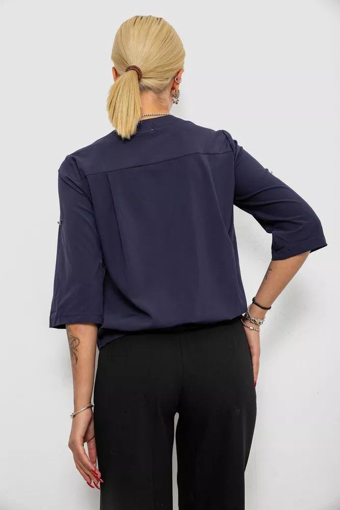 Купить Блуза однотонная  -уценка, цвет синий, 230R91-1-U-14 - Фото №4