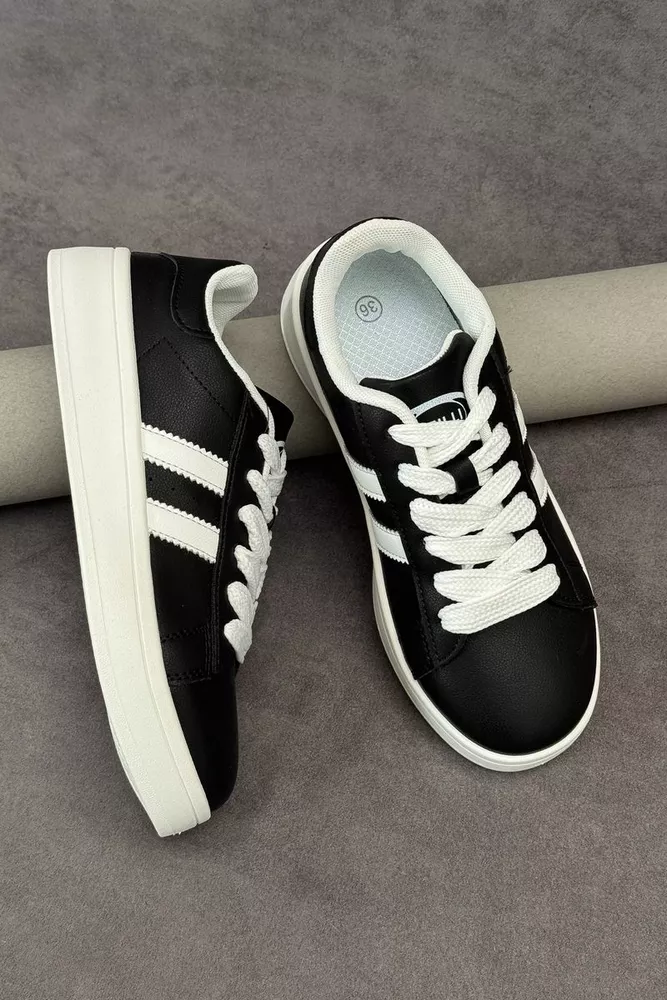 Купити Кеди жіночі, колір чорно-білий, 248RJH100 оптом - Фото №1