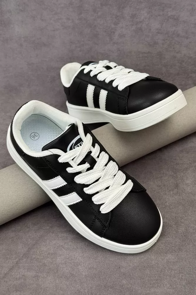 Купити Кеди жіночі, колір чорно-білий, 248RJH100 оптом - Фото №2