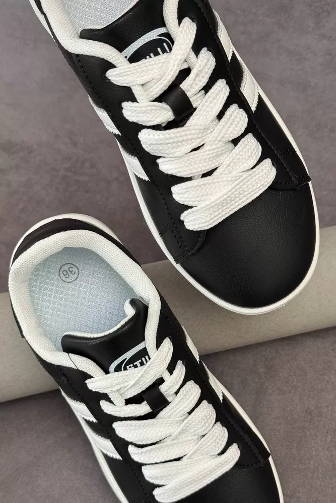 Купити Кеди жіночі, колір чорно-білий, 248RJH100 оптом - Фото №3