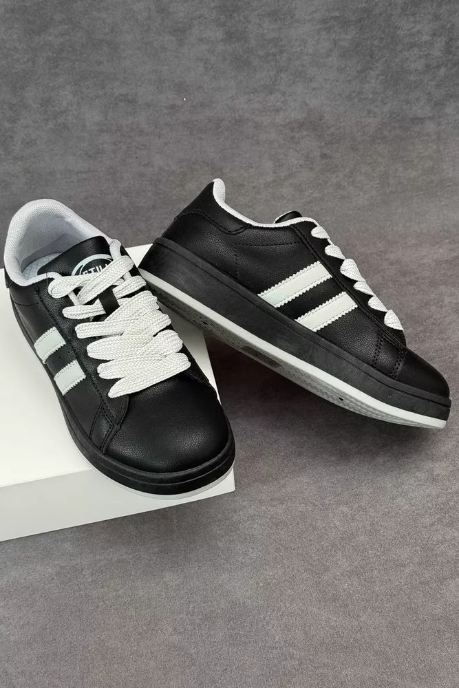 Купити Кеди жіночі, колір чорно-сірий, 248RJH100 оптом - Фото №3