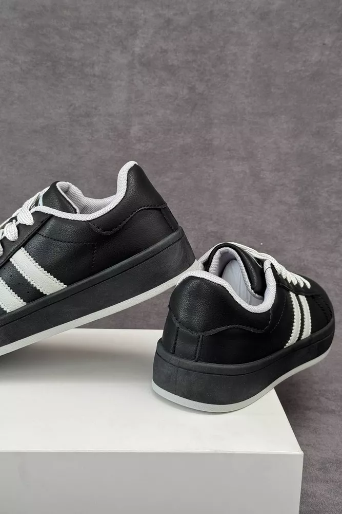 Купити Кеди жіночі, колір чорно-сірий, 248RJH100 оптом - Фото №4