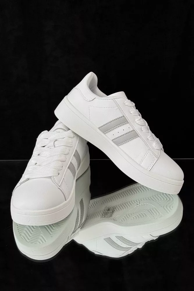 Купити Кеди жіночі, колір біло-сірий, 248RJH100 оптом - Фото №1