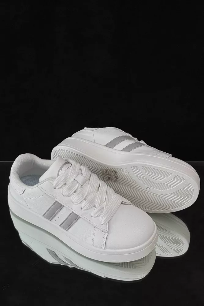 Купити Кеди жіночі, колір біло-сірий, 248RJH100 оптом - Фото №2