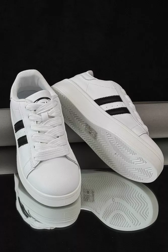 Купити Кеди жіночі, колір біло-чорний, 248RJH100 оптом - Фото №3