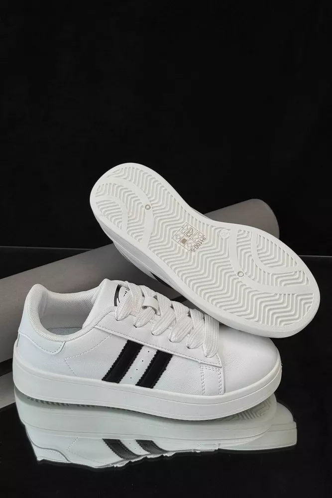 Купити Кеди жіночі, колір біло-чорний, 248RJH100 оптом - Фото №5