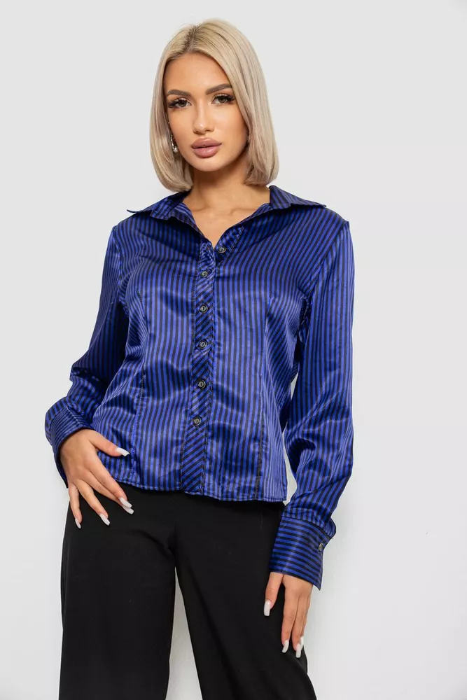 Купить Рубашка классическая в полоску  -уценка, цвет черно-синий, 230R66-U - Фото №1