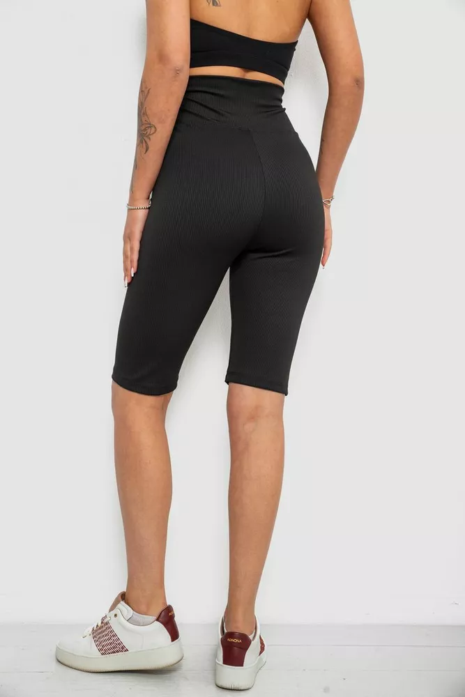 Купити Велотреки жіночі в рубчик, колір чорний, 214R085 - Фото №4