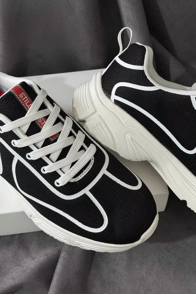 Купити Кросівки чоловічі, колір чорно-білий, 248RCX422 - Фото №2