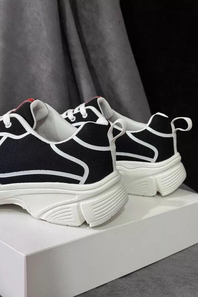 Купити Кросівки чоловічі, колір чорно-білий, 248RCX422 - Фото №4