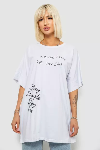 Футболка жіноча з принтом, колір білий, 244R4003