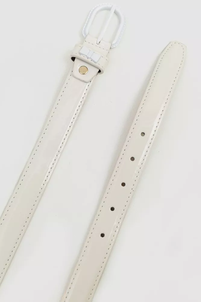 Купити Ремінь жіночий лаковий, колір білий, 196RL3010W1-1 оптом - Фото №2