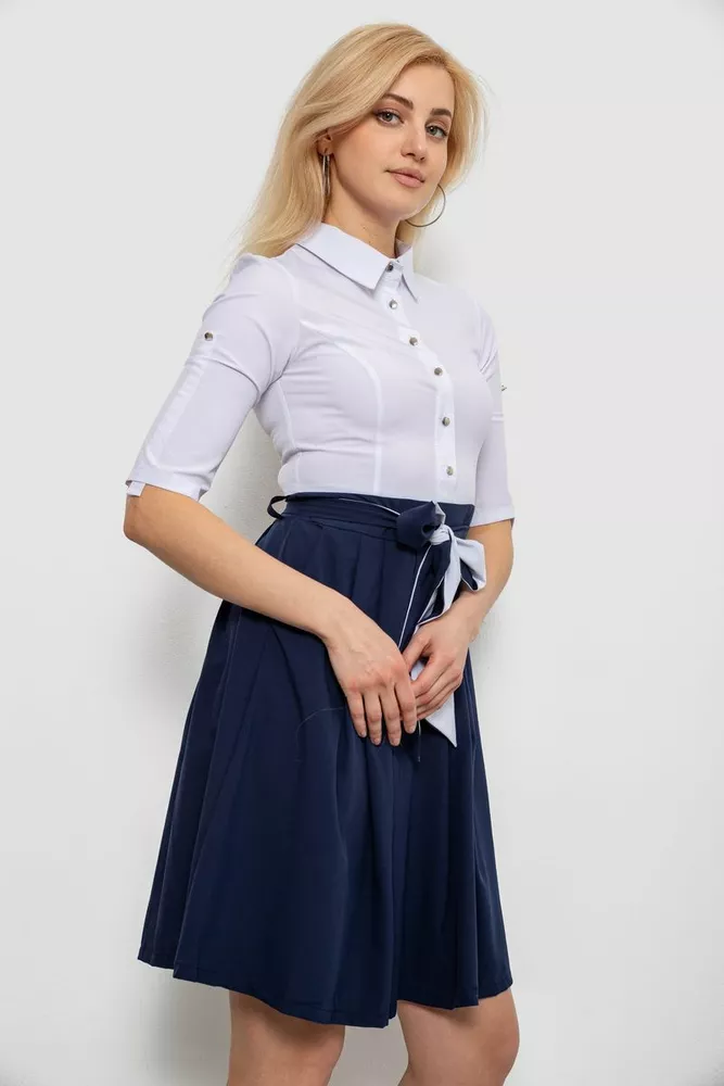 Купить Платье женское софт, цвет бело-синий, 230R79-11 - Фото №3