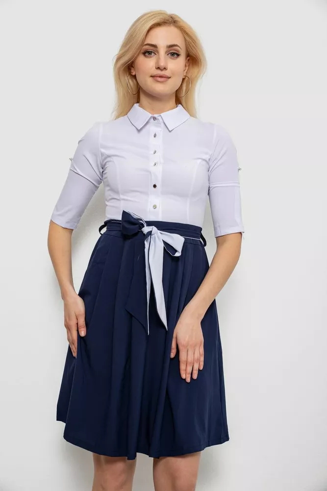 Купить Платье женское софт, цвет бело-синий, 230R79-11 - Фото №1