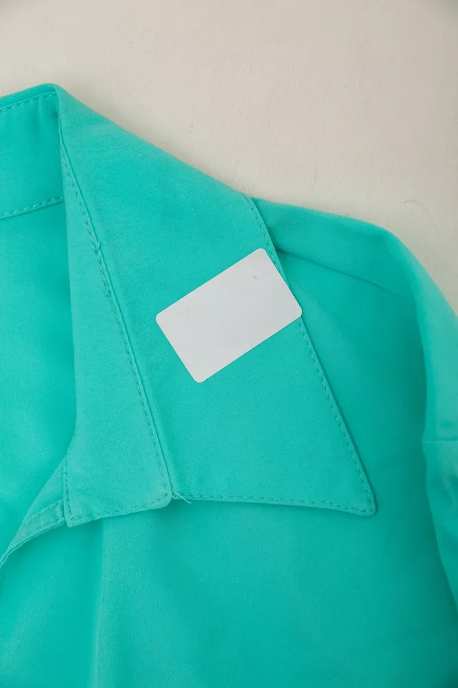 Купити Блуза однотонна  уцінка, колір бірюзовий, 230R1162-U - Фото №6