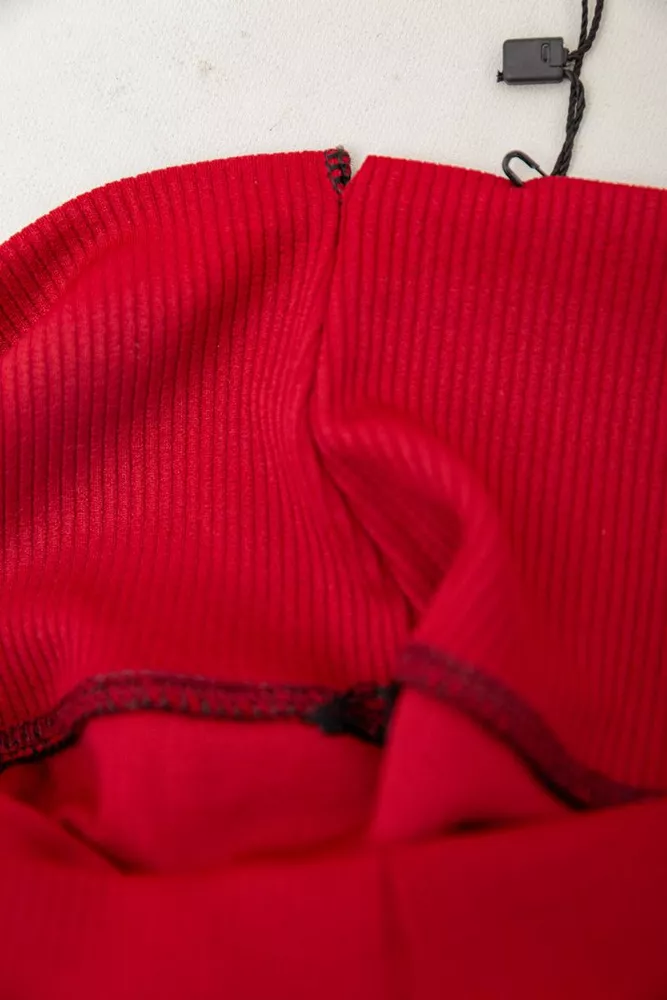 Купити Лосини однотонні в рубчик  -уцінка, колір бордовий, 238R606-U-1 - Фото №6