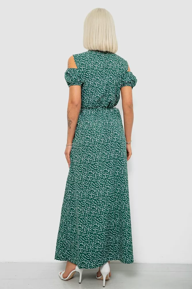 Купити Сукня жіноча на запах з принтом софт, колір зелений, 257R358-2 оптом - Фото №4