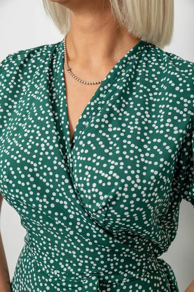 Купити Сукня жіноча на запах з принтом софт, колір зелений, 257R358-2 оптом - Фото №5