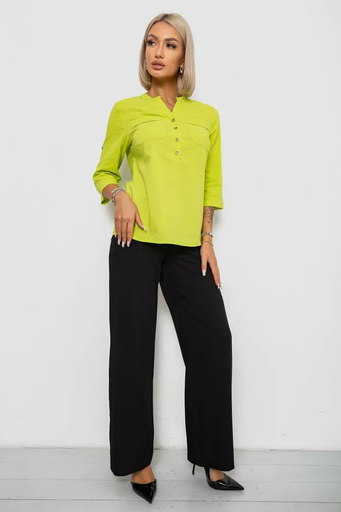 Купити Блуза однотонна  уцінка, колір салатовий, 230R97-2-U - Фото №2