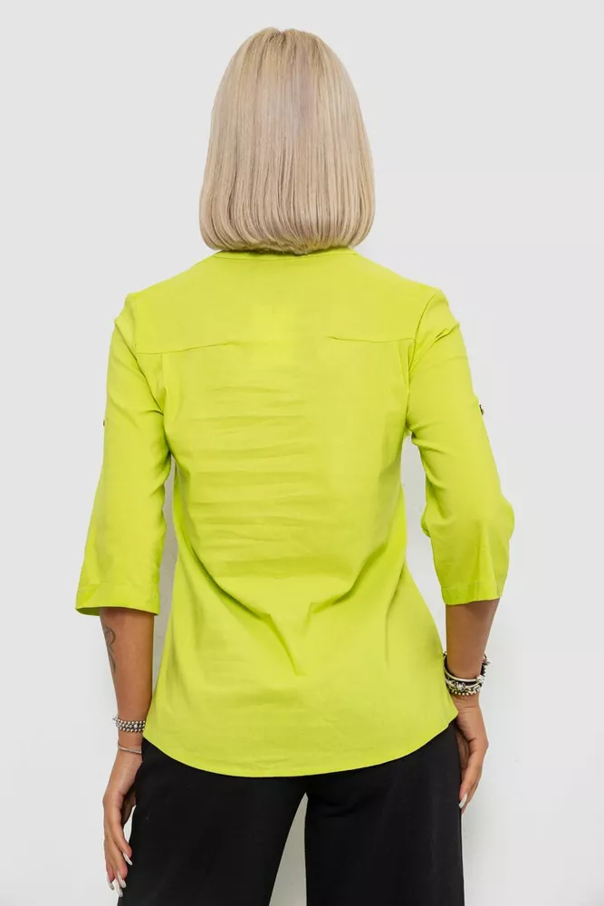 Купити Блуза однотонна  уцінка, колір салатовий, 230R97-2-U - Фото №4