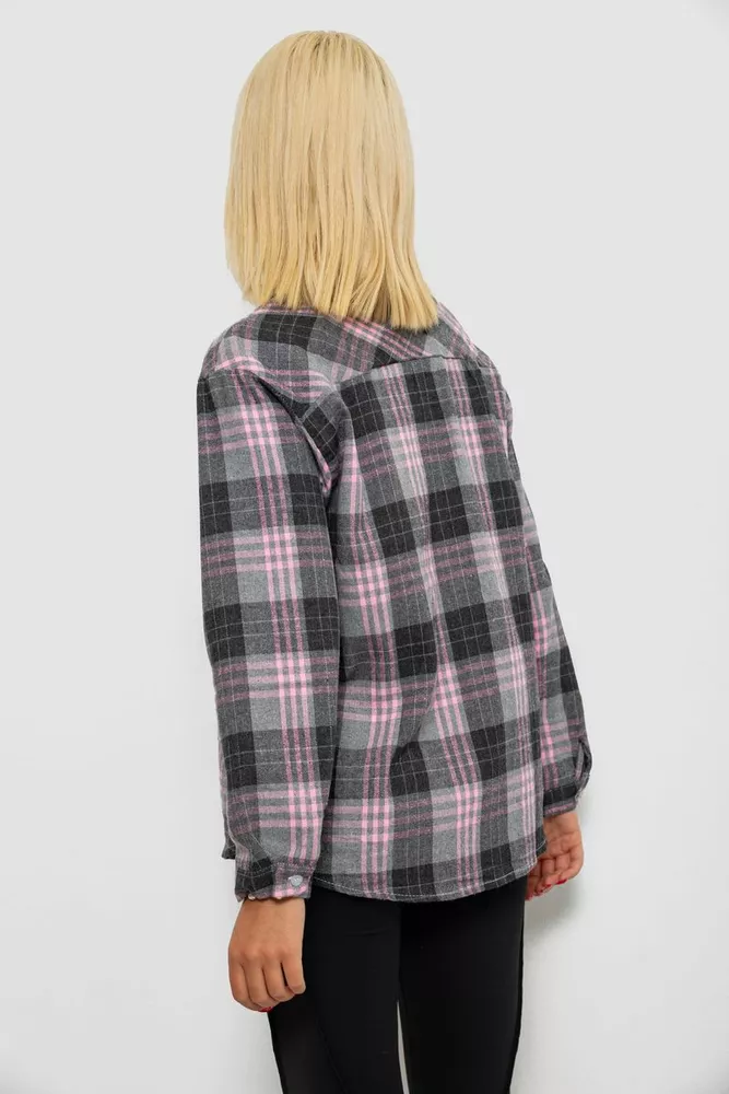 Купить Рубашка женская в клетку  -уценка, цвет серый, 244R1070-2-U - Фото №5