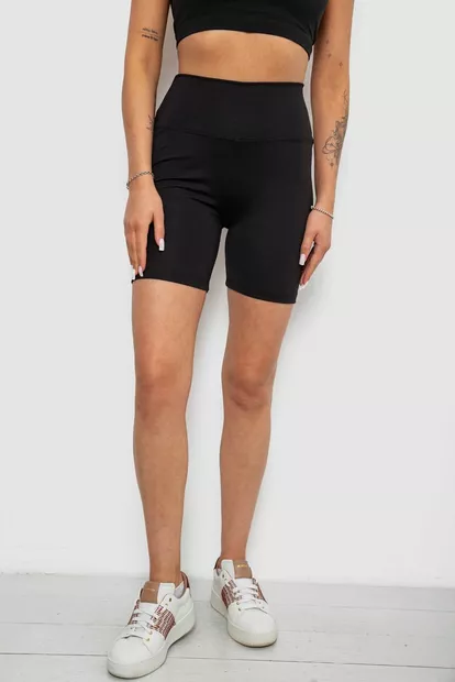 Велотреки жіночі однотонні, колір чорний, 214R921