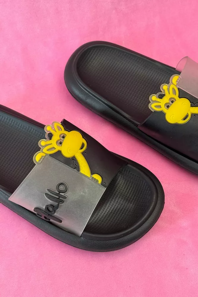 Купити Шльопанці жіночі з аплікацією, колір чорний, 243R5028-4 - Фото №3