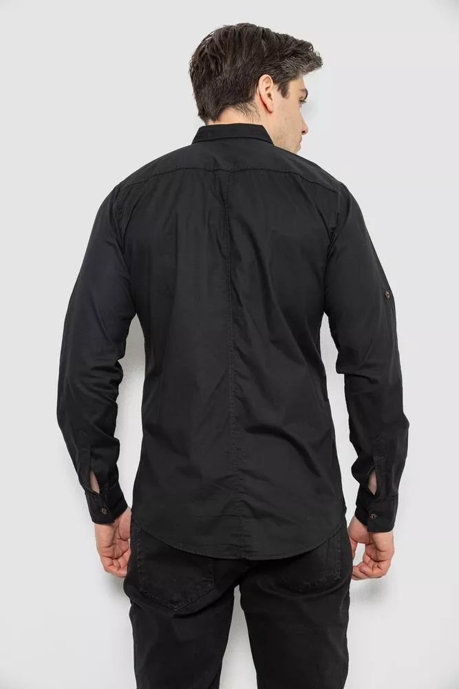 Купить Рубашка мужская, цвет черный, 186R01-2 - Фото №4
