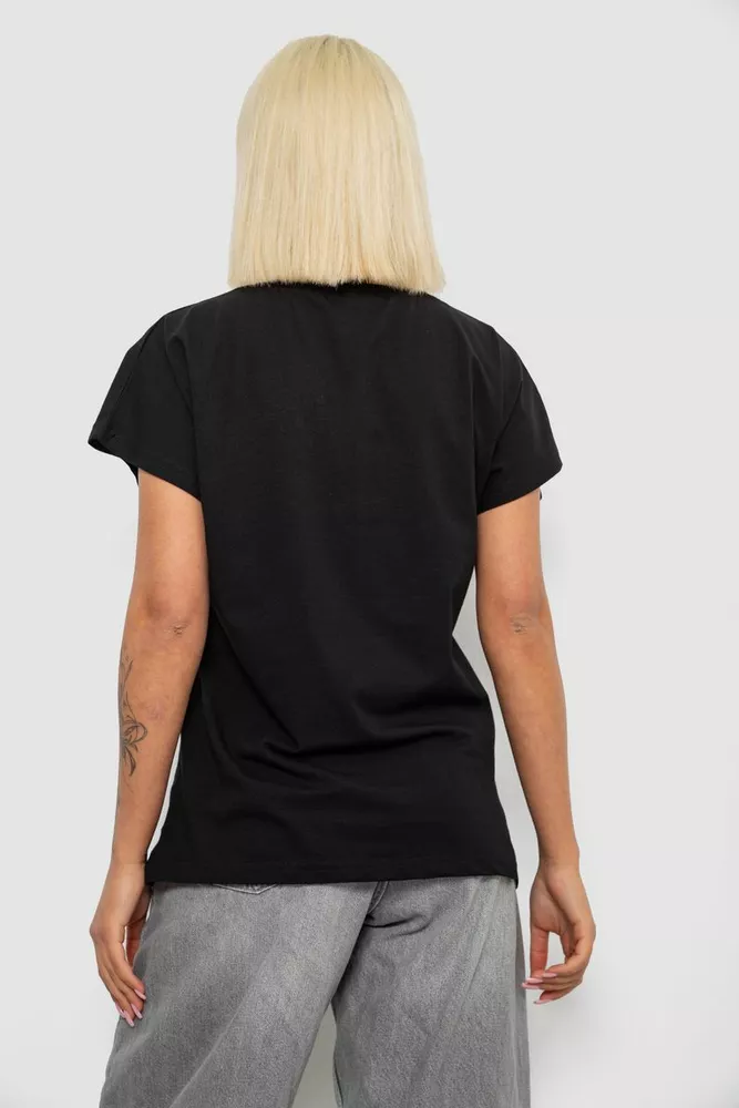 Купить Футболка женская с принтом, цвет черный, 244R2004 - Фото №4