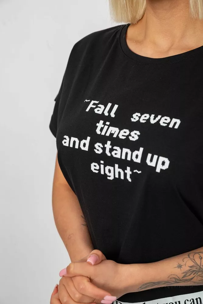 Купить Футболка женская с принтом, цвет черный, 244R2004 - Фото №5