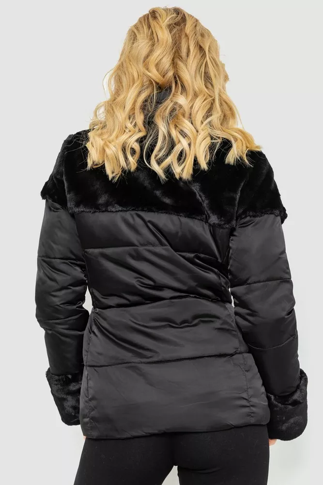 Купити Куртка жіноча демісезонна, колір чорний, 235R6929 - Фото №4