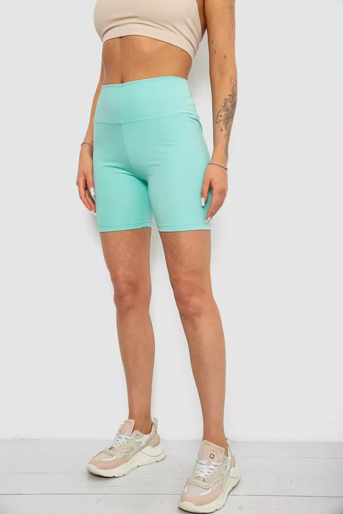 Купити Велотреки жіночі однотонні, колір м'ятний, 214R921 оптом - Фото №3