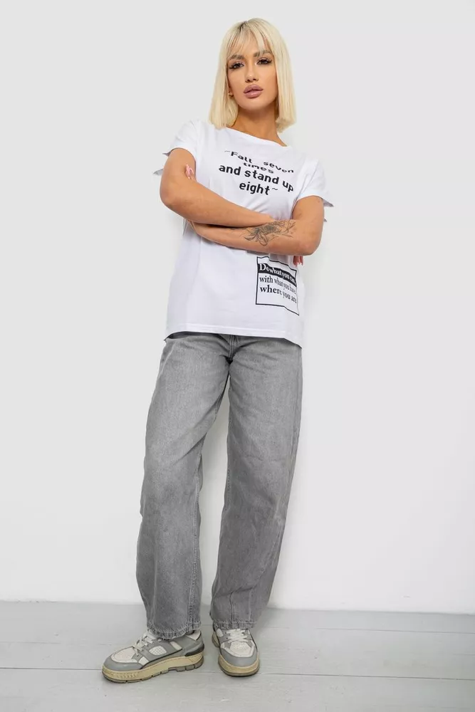 Купить Футболка женская с принтом, цвет белый, 244R2004 - Фото №2