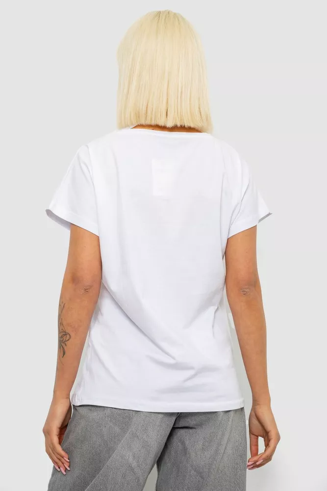 Купить Футболка женская с принтом, цвет белый, 244R2004 - Фото №4