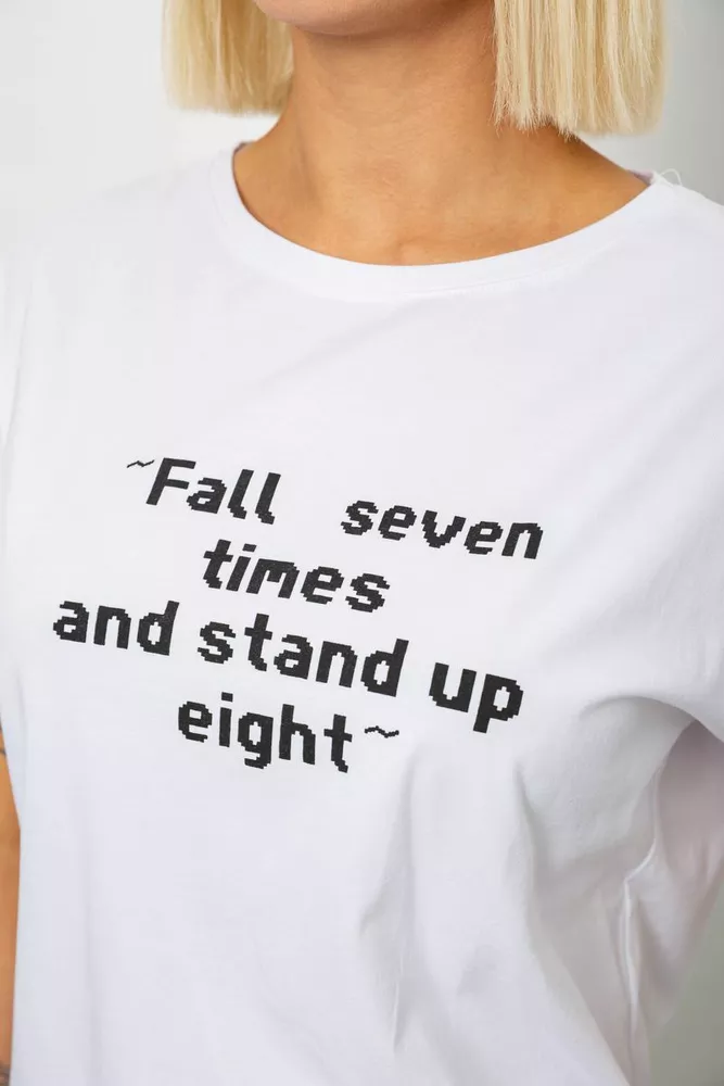 Купить Футболка женская с принтом, цвет белый, 244R2004 - Фото №5