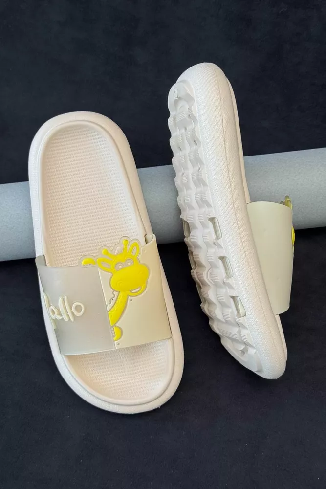 Купить Шлепанцы женские с аппликацией, цвет бежевый, 243R5028-4 - Фото №2