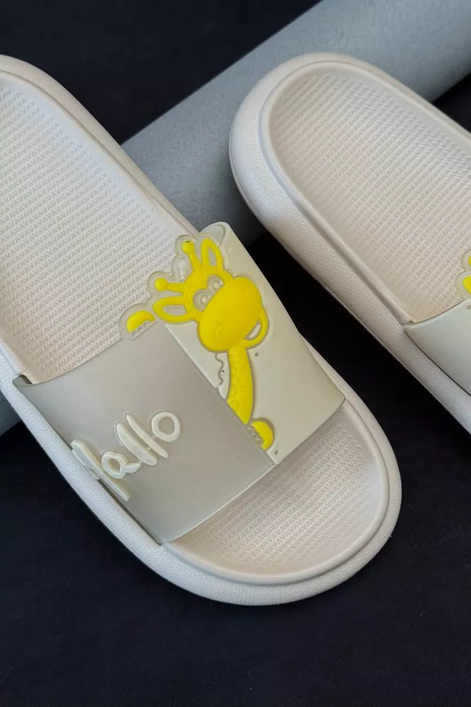 Купить Шлепанцы женские с аппликацией, цвет бежевый, 243R5028-4 - Фото №3