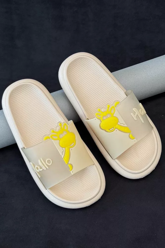 Купить Шлепанцы женские с аппликацией, цвет бежевый, 243R5028-4 - Фото №5