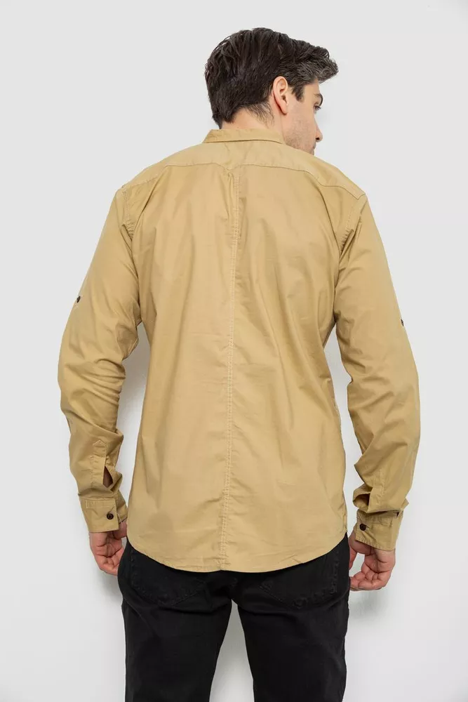 Купить Рубашка мужская, цвет бежевый, 186R01-2 - Фото №4